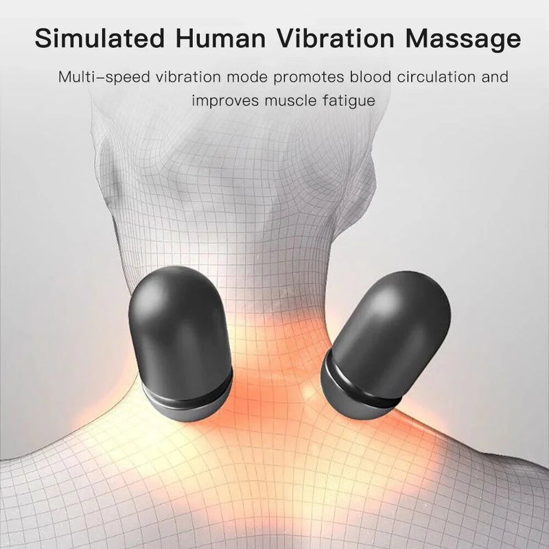 Almohada masajeadora Cervical eléctrica, compresa caliente, masaje de vibración, tracción del cuello, relajante, almohada de espuma viscoelástica para dormir, soporte para la columna vertebral