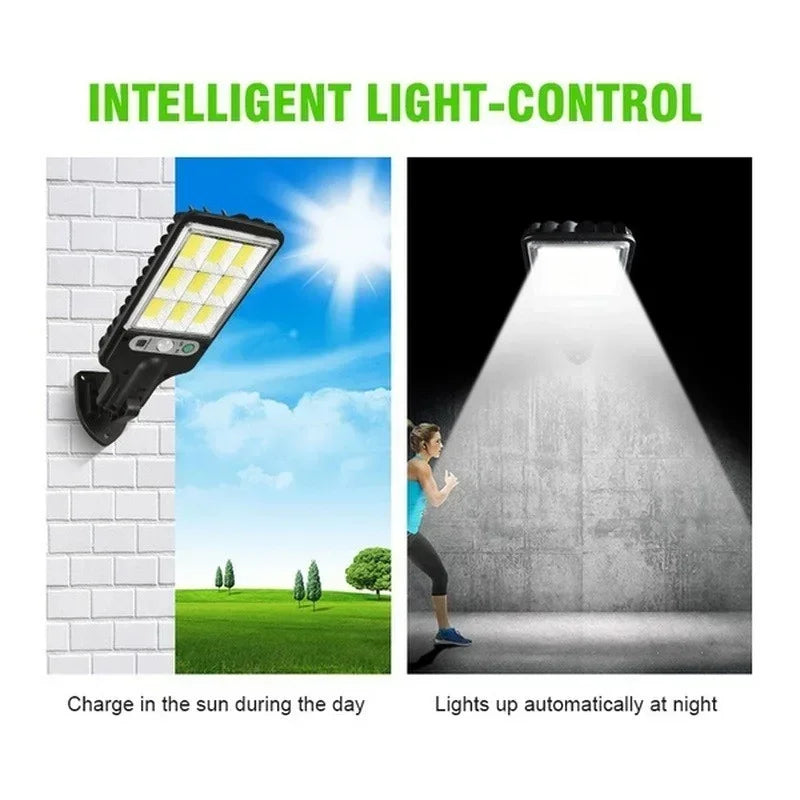 Farolas solares para exteriores, lámpara Solar con 3 modos de luz, Sensor de movimiento impermeable, iluminación de seguridad para jardín, Patio, camino