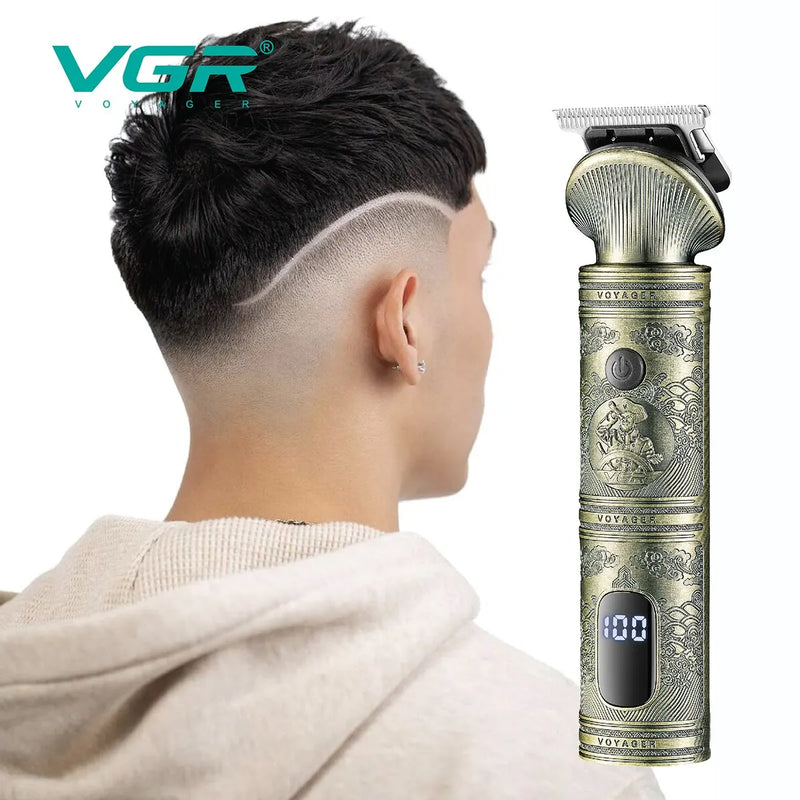 Cortadora de pelo 6 en 1, recortadora de nariz, afeitadora corporal profesional, VGR-Kit de aseo para cortar el pelo, recargable, V-106 Vintage de Metal