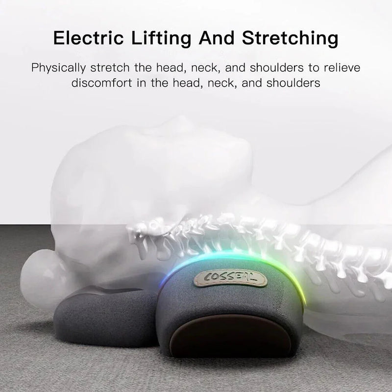 Almohada masajeadora Cervical eléctrica, compresa caliente, masaje de vibración, tracción del cuello, relajante, almohada de espuma viscoelástica para dormir, soporte para la columna vertebral