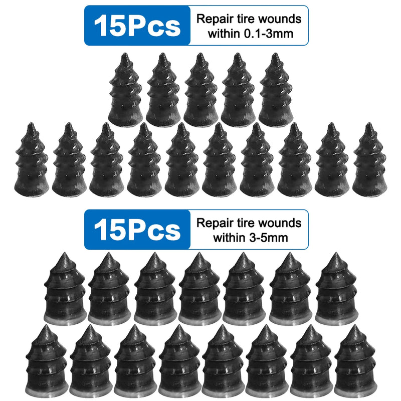 Kit de reparación universal de neumáticos de vacío - Sin pegamento, fácil de usar - Coches, motocicletas, camiones